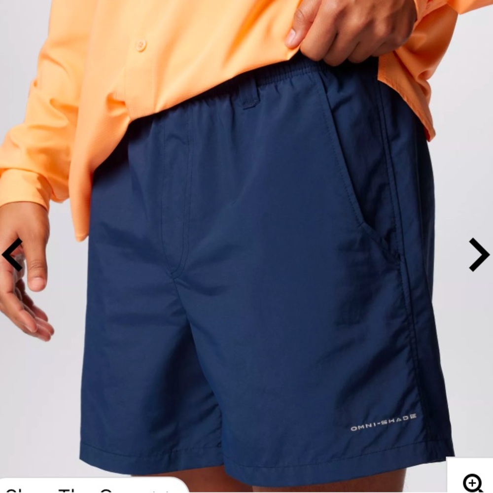 Mens Columbia Sportswear PGF Backcast III Water Shorts NWT size Small Navy Color